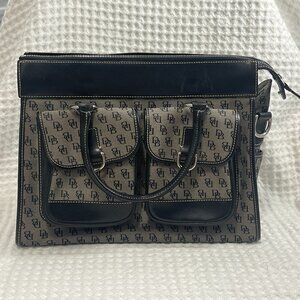 Dooney & Bourke Black & Gray Double Pocket Tote